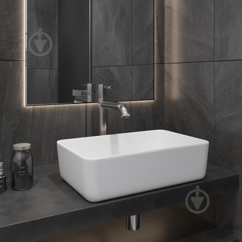 Умывальник Helmken 67448000 2 в 1: прямоугольный 48 см с донным клапаном Сlick-clack, белый матовый - фото 9 Умывальник Helmken 67448000 2 в 1: прямоугольный 48 см с донным клапаном Сlick-clack, белый матовый - фото 9