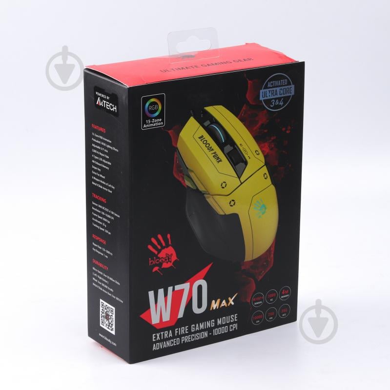 Миша BLOODY W70 Max (Punk Yellow) RGB10000 CPI - фото 9