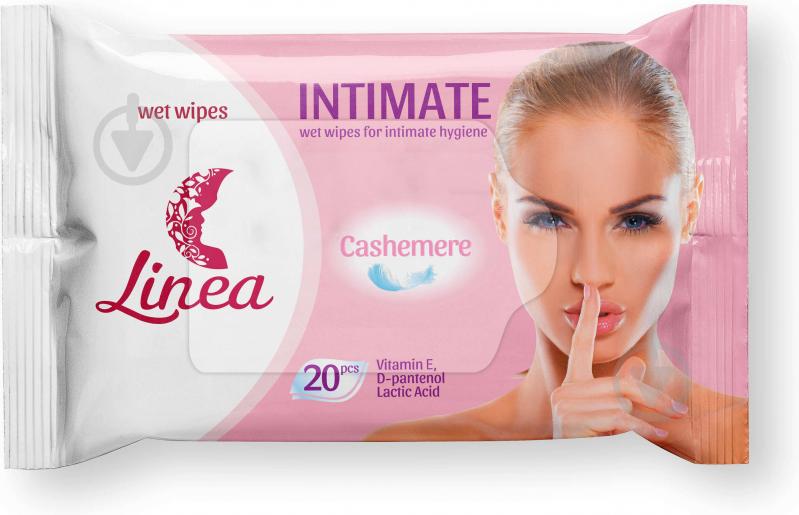 Вологі серветки Linea для інтимної гігієни "LINEA" intimate cahemere 20 шт. - фото 1