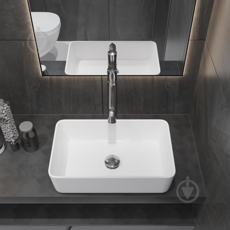 Умывальник Helmken 67448000 3 в 1: прямоугольный 48 см, с сифоном и донным клапаном Сlick-clack, черный матовый - фото 10 Умывальник Helmken 67448000 3 в 1: прямоугольный 48 см, с сифоном и донным клапаном Сlick-clack, черный матовый - фото 10