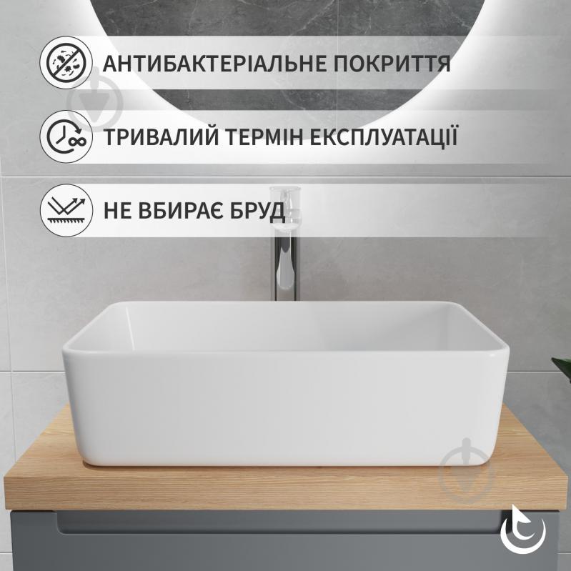 Умывальник Helmken 67448000 3 в 1: прямоугольный 48 см, с сифоном и донным клапаном Сlick-clack, черный матовый - фото 2 Умывальник Helmken 67448000 3 в 1: прямоугольный 48 см, с сифоном и донным клапаном Сlick-clack, черный матовый - фото 2