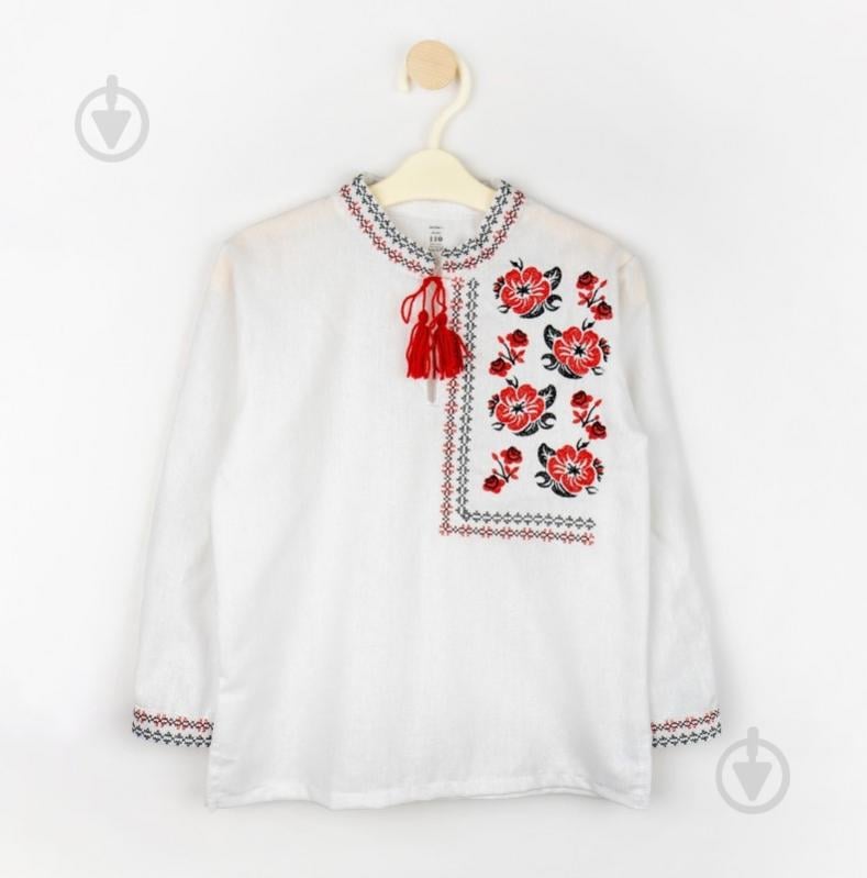 Вишиванка для хлопчиків Dexter`s Brave Heart р.128 білий d1302-13 - фото 1 Вишиванка для хлопчиків Dexter`s Brave Heart р.128 білий d1302-13 - фото 1