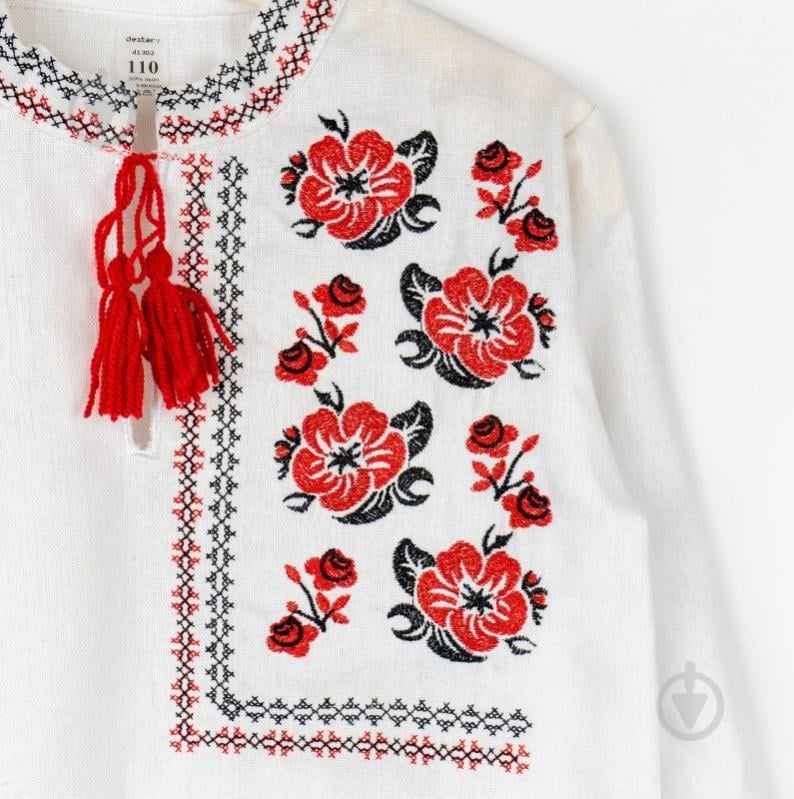 Вишиванка для хлопчиків Dexter`s Brave Heart р.128 білий d1302-13 - фото 3 Вишиванка для хлопчиків Dexter`s Brave Heart р.128 білий d1302-13 - фото 3