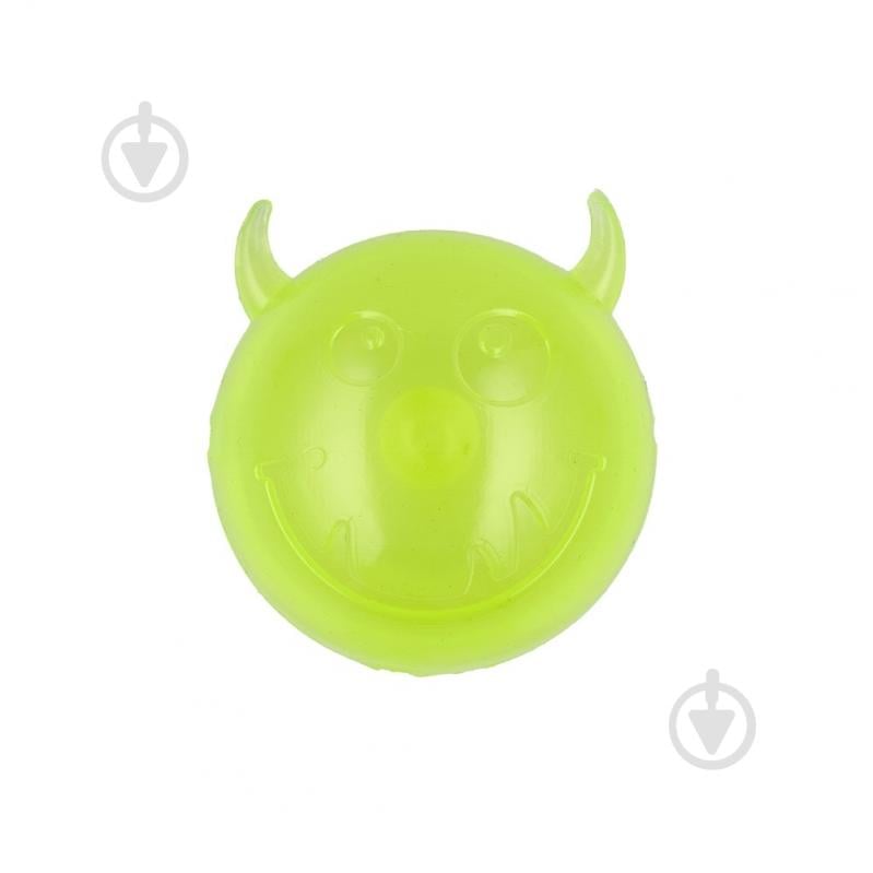 Мяч AnimAll Чертик с пищалкой 65 мм желтый (182662) - фото 1