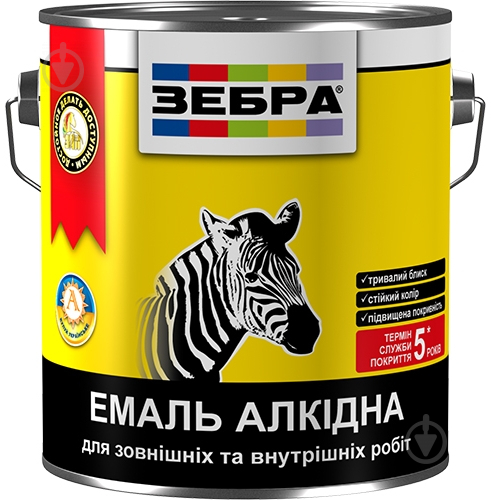 Эмаль ZEBRA алкидная ПФ-116 12 снежно-белый глянец 2,8 кг - фото 1