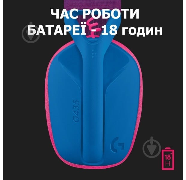 Наушники Logitech G435 LIGHTSPEED Wireless Gaming Headset (981-001062) blue (878069) - фото 6