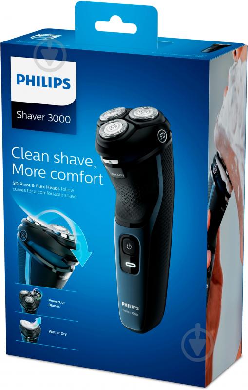 Электробритва Philips Series 3000 S3134/51 влажное и сухое бритье - фото 14