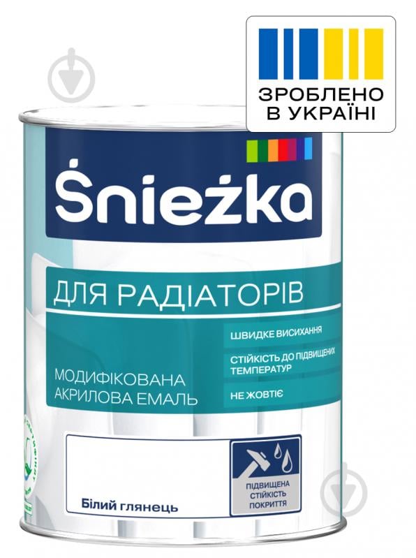 Емаль Sniezka водорозчинна для радіаторів білий глянець 0,75 л - фото 1