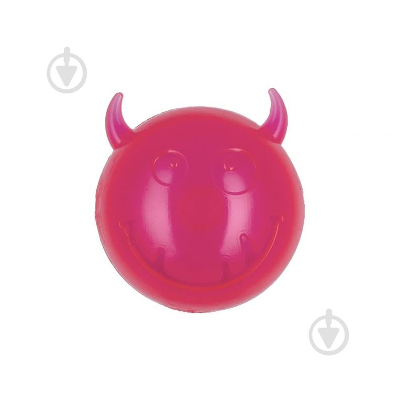 Мяч AnimAll Чертик с пищалкой 65 мм розовый (182675) - фото 1