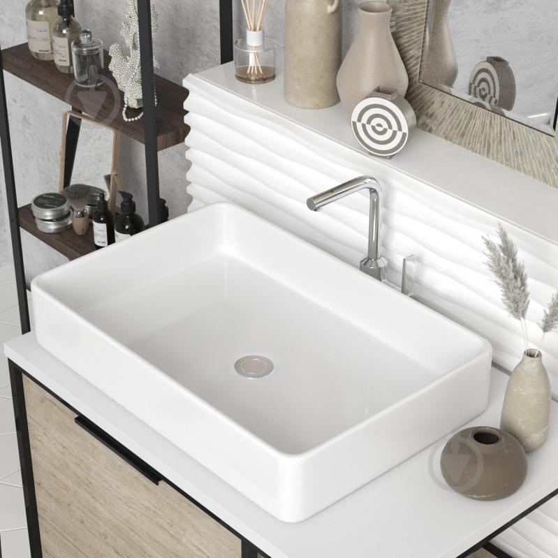 Умывальник Helmken 84261000 3 в 1: прямоугольный 61,5 см, с сифоном и донным клапаном Сlick-clack, белый матовый - фото 6 Умывальник Helmken 84261000 3 в 1: прямоугольный 61,5 см, с сифоном и донным клапаном Сlick-clack, белый матовый - фото 6