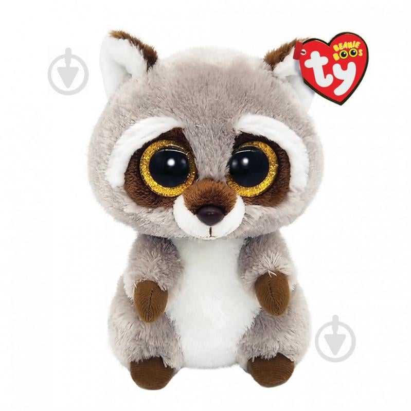 Мягкая игрушка TY Beanie Boos Енот Oakie 15 см коричневый 36375 - фото 1