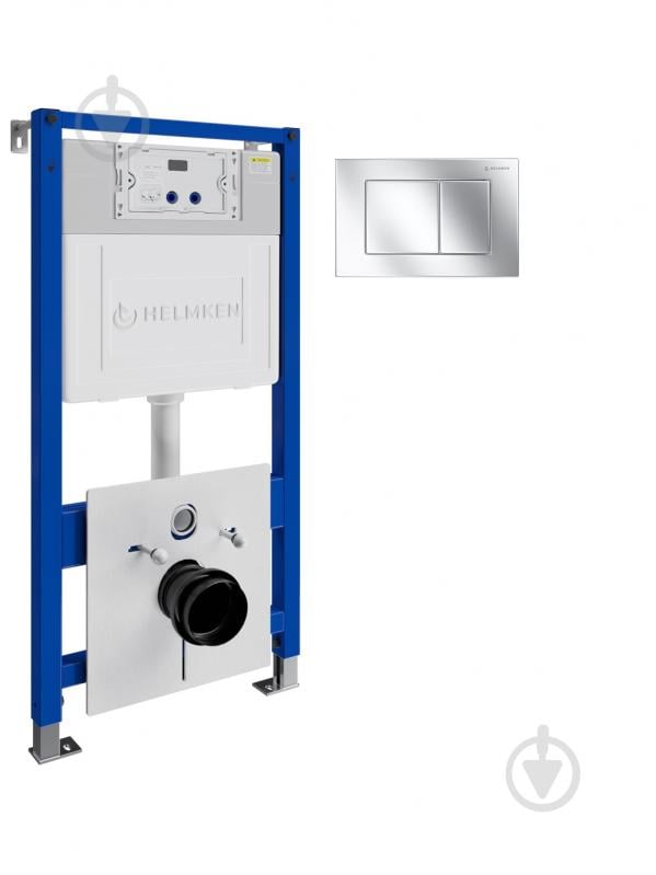 Инсталляция для унитаза Helmken 4 в 1 38099002 с прямоугольной кнопкой (хром) + шумоизоляция - фото 1