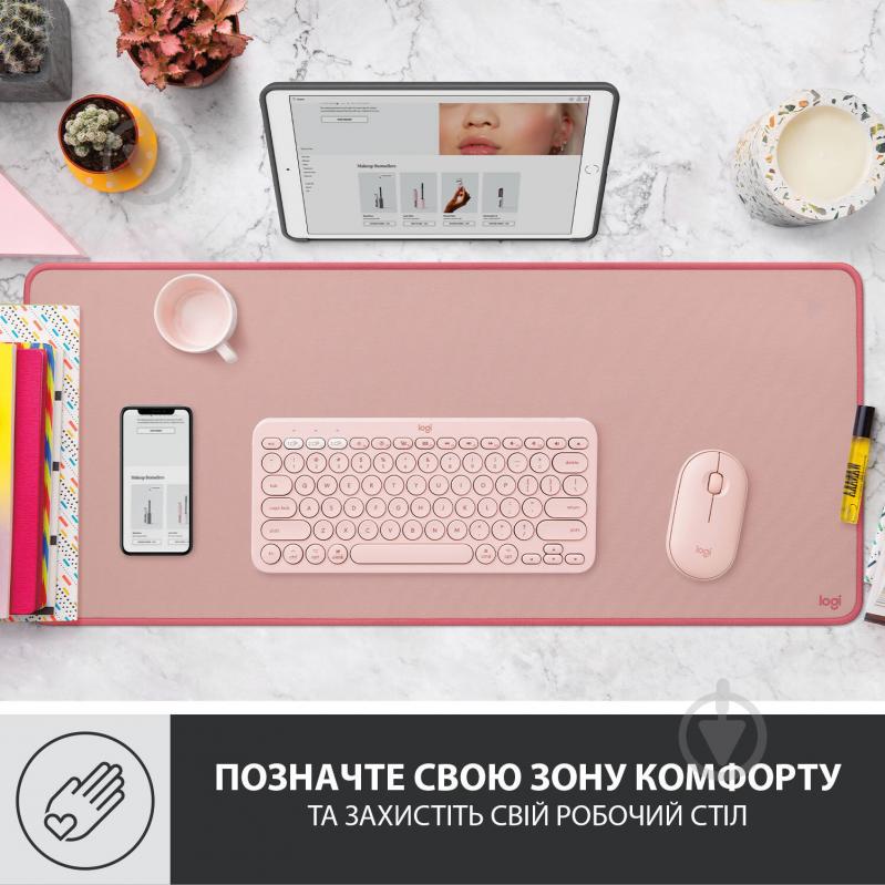 Ігрова поверхня Logitech Desk Mat Studio Series Darker Rose (956-000053) - фото 2