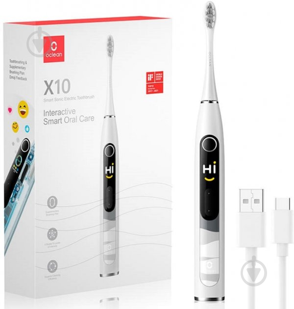 Электрическая зубная щетка Oclean X10 Electric Toothbrush Grey 6970810551938 - фото 6