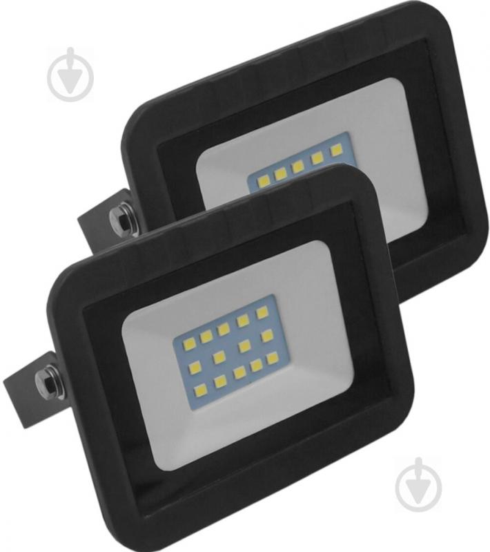 Прожектор Eurolamp ЕПЦ-LED-FL-10 (black) 2 шт./уп. 10 Вт IP65 чорний - фото 1