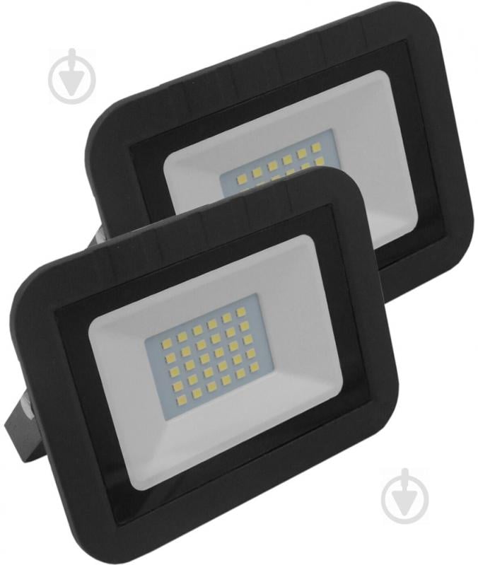 Прожектор Eurolamp ЕПЦ-LED-FL-20 (black) 2 шт./уп. 20 Вт IP65 чорний - фото 1