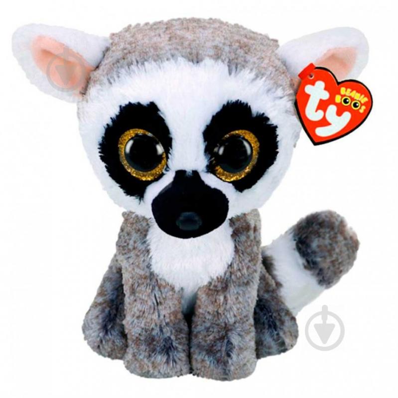 Мягкая игрушка TY Beanie Boo's Лемур Linus 15 см разноцветный 36224 - фото 1