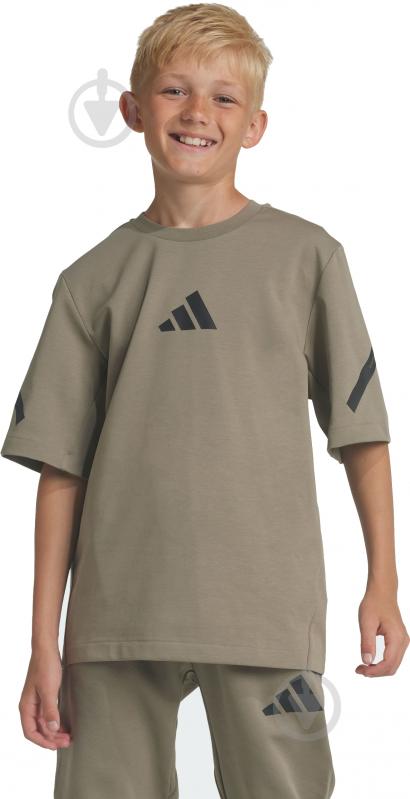 Футболка Adidas J ZNE TEE JF8923 р.128 хакі - фото 1