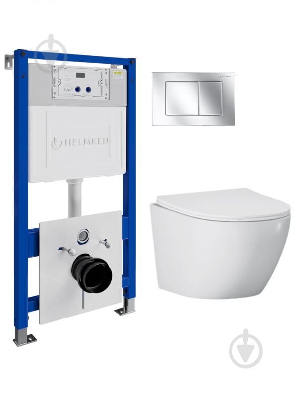 Комплект Helmken 35103001 4 в 1 підвісний унітаз із сидінням Slim Duroplast/Soft-close + інсталяція з прямокутною к - фото 1 Комплект Helmken 35103001 4 в 1 підвісний унітаз із сидінням Slim Duroplast/Soft-close + інсталяція з прямокутною к - фото 1