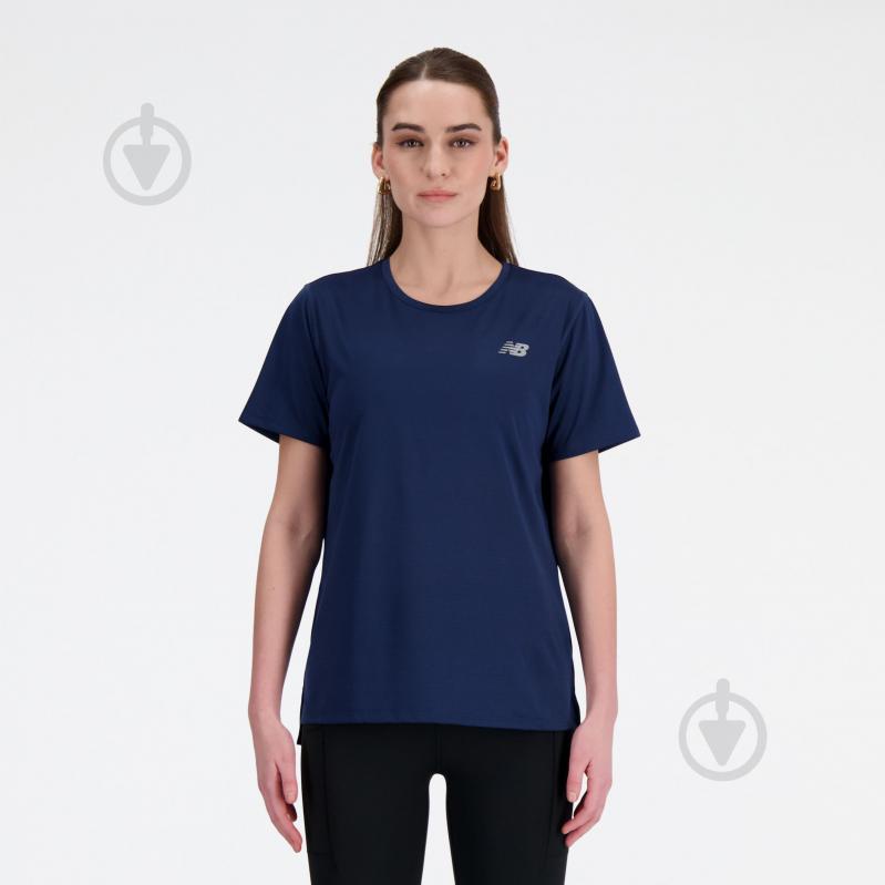 Футболка New Balance NEW BALANCE SHORT SLEEVE WT41222NNY р.XS синий - фото 1