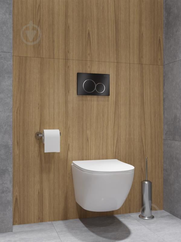 Комплект Helmken 102372V84Y 4 в 1 унітаз із сидінням Slim Duroplast/Soft-close + інсталяція з кнопкою (чорний мат) - фото 6