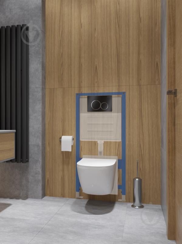 Комплект Helmken 102372V84Y 4 в 1 унітаз із сидінням Slim Duroplast/Soft-close + інсталяція з кнопкою (чорний мат) - фото 11