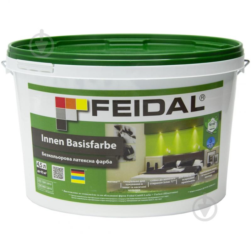 Краска латексная с колорированием Feidal Innen Basisfarbe мат D 50 4,5 л - фото 4