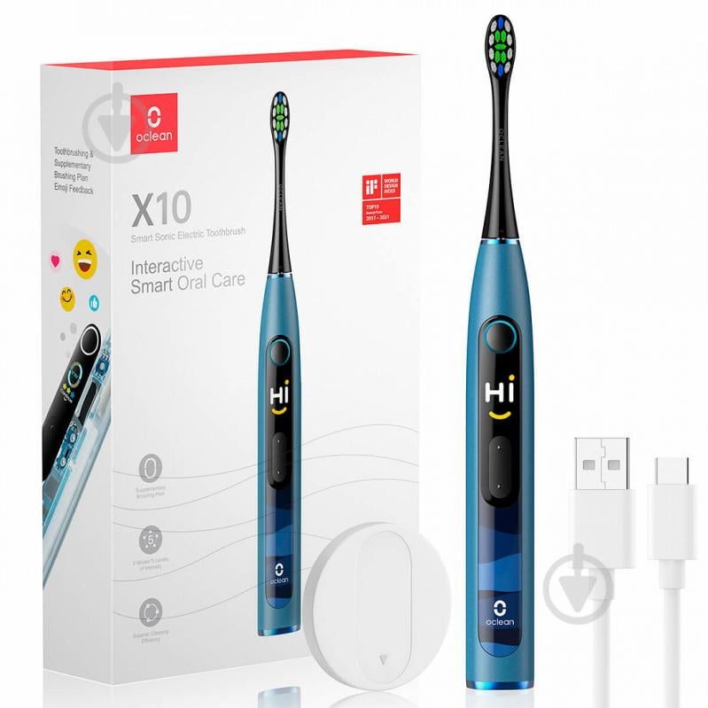 Электрическая зубная щетка Oclean X10 Electric Toothbrush Blue - фото 6