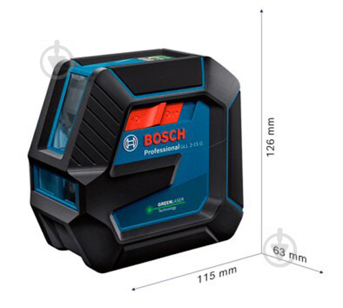 Нивелир лазерный Bosch Professional GLL 2-15 G с держателем LB 10 и мишенью 0601063W00 - фото 2