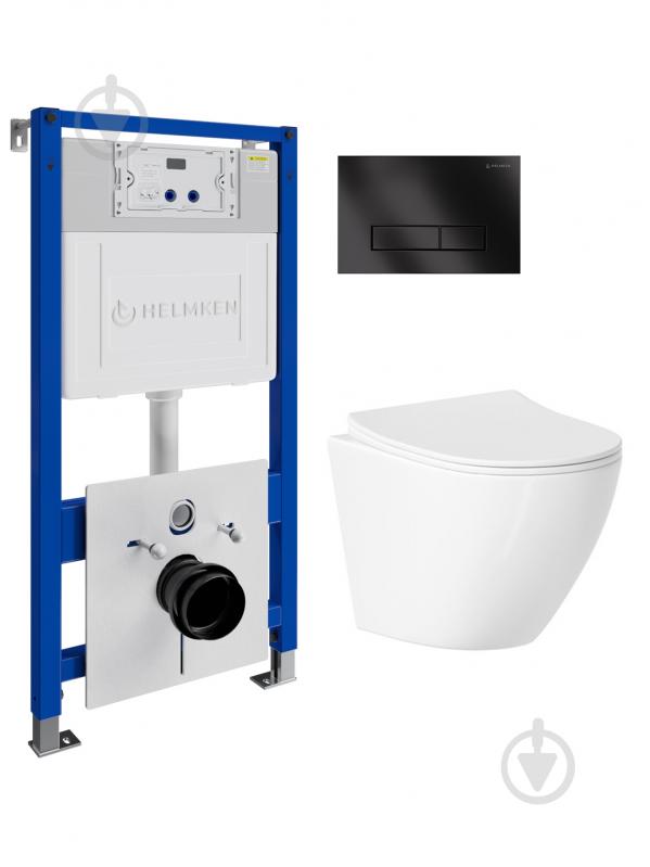 Комплект Helmken 35490101 4 в 1 підвісний унітаз із сидінням Slim Duroplast/Soft-close + інсталяція з круглою кнопкою - фото 1 Комплект Helmken 35490101 4 в 1 підвісний унітаз із сидінням Slim Duroplast/Soft-close + інсталяція з круглою кнопкою - фото 1