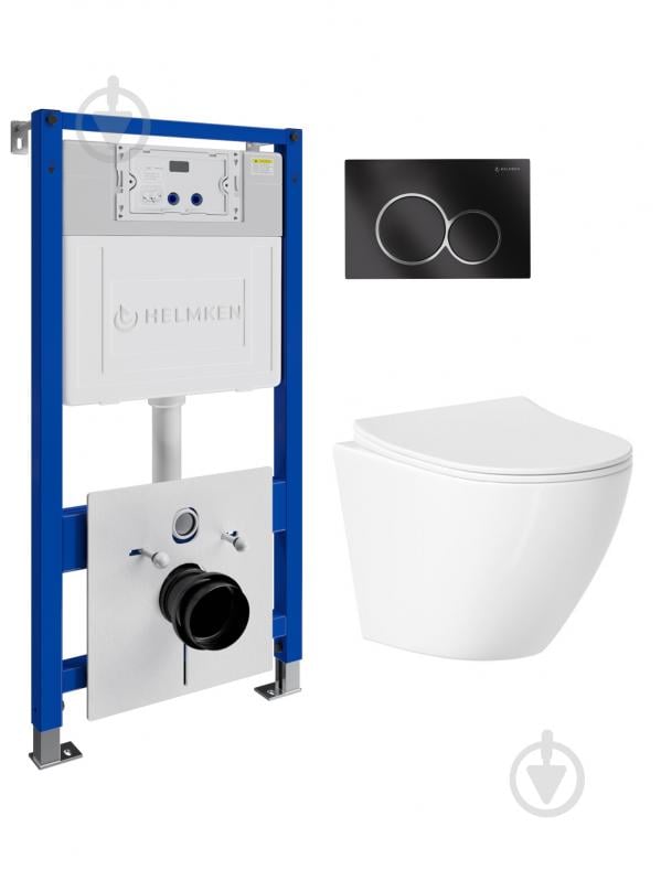 Комплект Helmken 35490101 4 в 1 підвісний унітаз із сидінням Slim Duroplast/Soft-close + інсталяція з круглою кнопк - фото 1 Комплект Helmken 35490101 4 в 1 підвісний унітаз із сидінням Slim Duroplast/Soft-close + інсталяція з круглою кнопк - фото 1