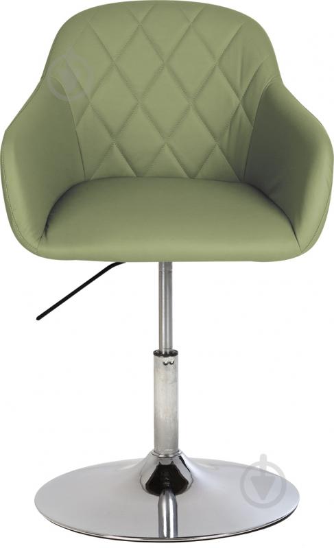 Стул обеденный полубарный Nowy Styl WESTER 1S CHROME ECO45 хром/оливковый - фото 2