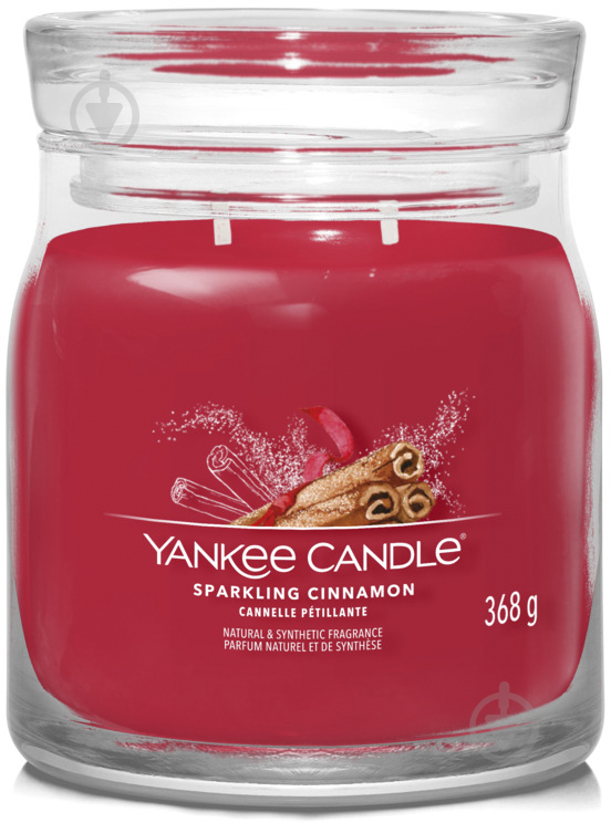 Свічка ароматична Yankee Candle Sparkling Cinnamon (Ігриста кориця) Medium (1630009E) - фото 1