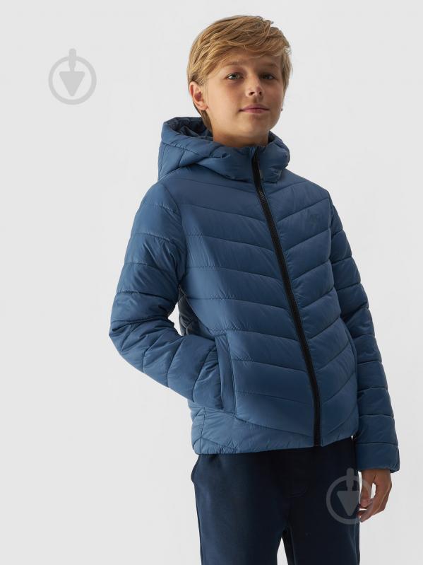 Куртка для хлопчиків демісезонна 4F DOWN JACKET M460 4FJWAW24TDJAM460-32S р.128 синя - фото 1