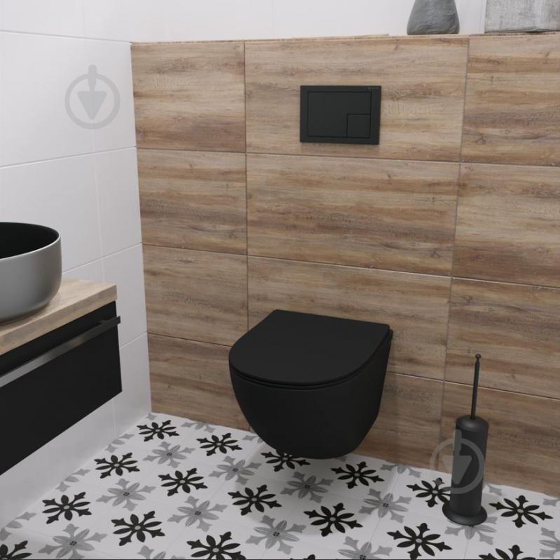 Унитаз подвесной Helmken 35103001B 2 в 1 с сиденьем Soft Сlose/EasyOff дюропласт + шумоизоляция, черный матовый - фото 11 Унитаз подвесной Helmken 35103001B 2 в 1 с сиденьем Soft Сlose/EasyOff дюропласт + шумоизоляция, черный матовый - фото 11