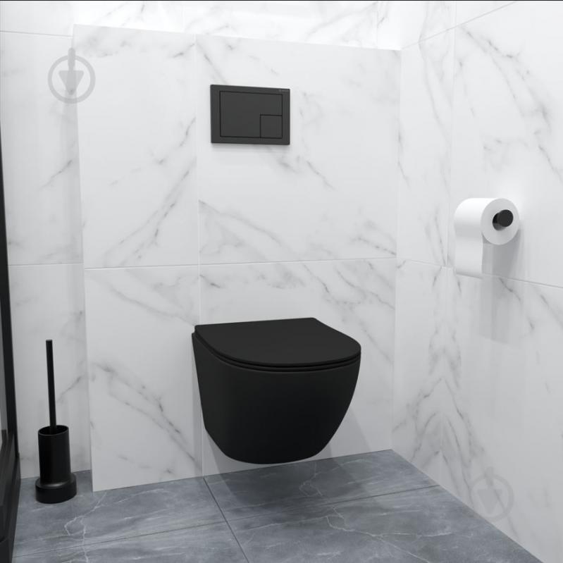 Унитаз подвесной Helmken 35103001B 2 в 1 с сиденьем Soft Сlose/EasyOff дюропласт + шумоизоляция, черный матовый - фото 7 Унитаз подвесной Helmken 35103001B 2 в 1 с сиденьем Soft Сlose/EasyOff дюропласт + шумоизоляция, черный матовый - фото 7