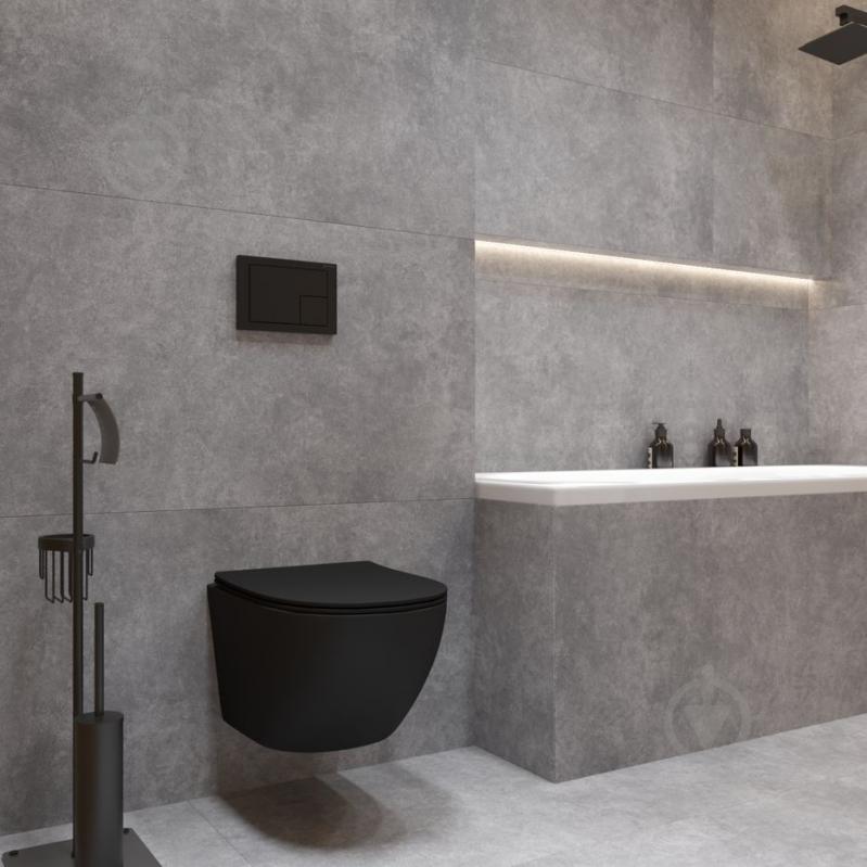 Унитаз подвесной Helmken 35103001B 2 в 1 с сиденьем Soft Сlose/EasyOff дюропласт + шумоизоляция, черный - фото 5 Унитаз подвесной Helmken 35103001B 2 в 1 с сиденьем Soft Сlose/EasyOff дюропласт + шумоизоляция, черный - фото 5