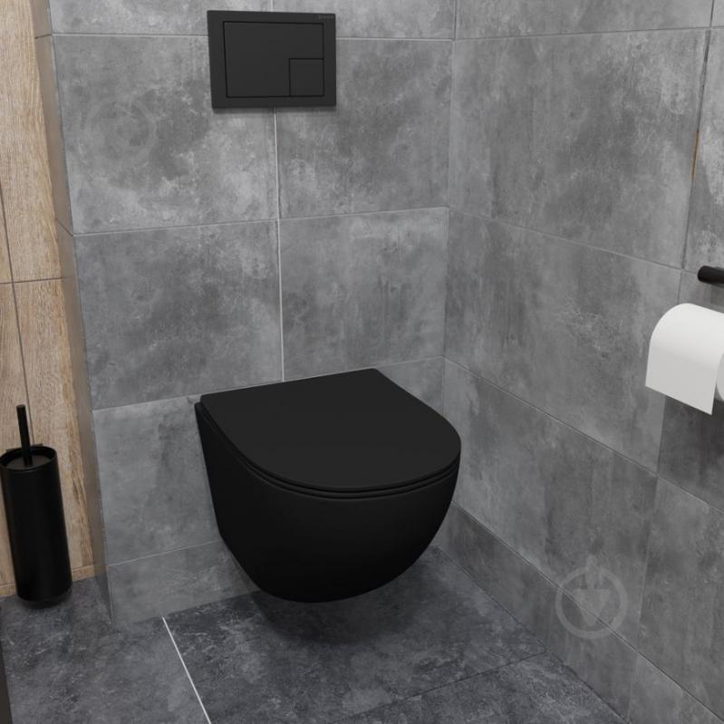 Унитаз подвесной Helmken 35103001B 2 в 1 с сиденьем Soft Сlose/EasyOff дюропласт + шумоизоляция, черный - фото 9 Унитаз подвесной Helmken 35103001B 2 в 1 с сиденьем Soft Сlose/EasyOff дюропласт + шумоизоляция, черный - фото 9