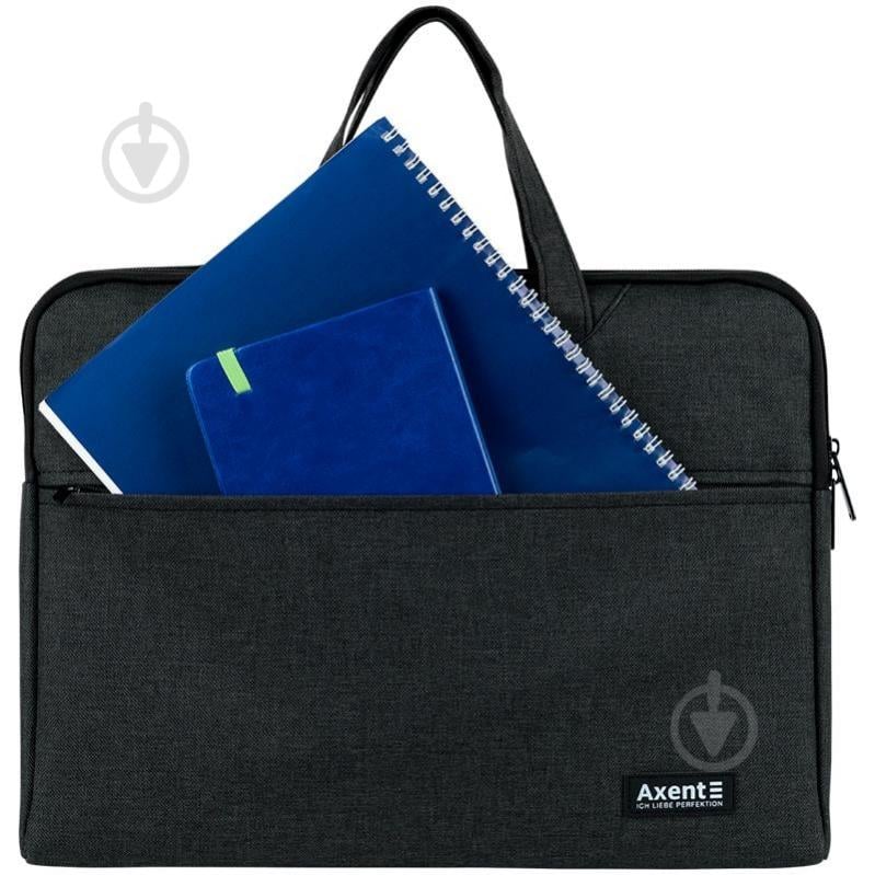 Сумка для документів текстильна А4 темно-сіра Axent 1632-02-A - фото 2 Сумка для документів текстильна А4 темно-сіра Axent 1632-02-A - фото 2