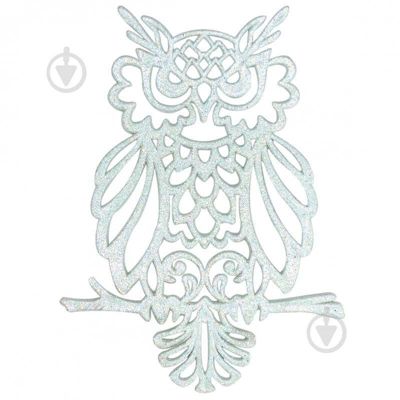 Елочная игрушка Сова 2Д 12 см белый - фото 1
