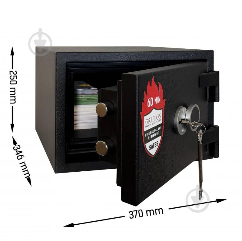 Сейф огнестойкий Griffon FRS.25.K Black - фото 3