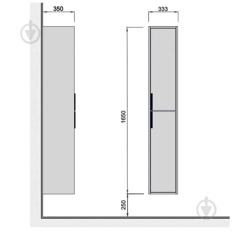 Пенал подвесной Мойдодыр Grace П-33-А NEW - фото 5
