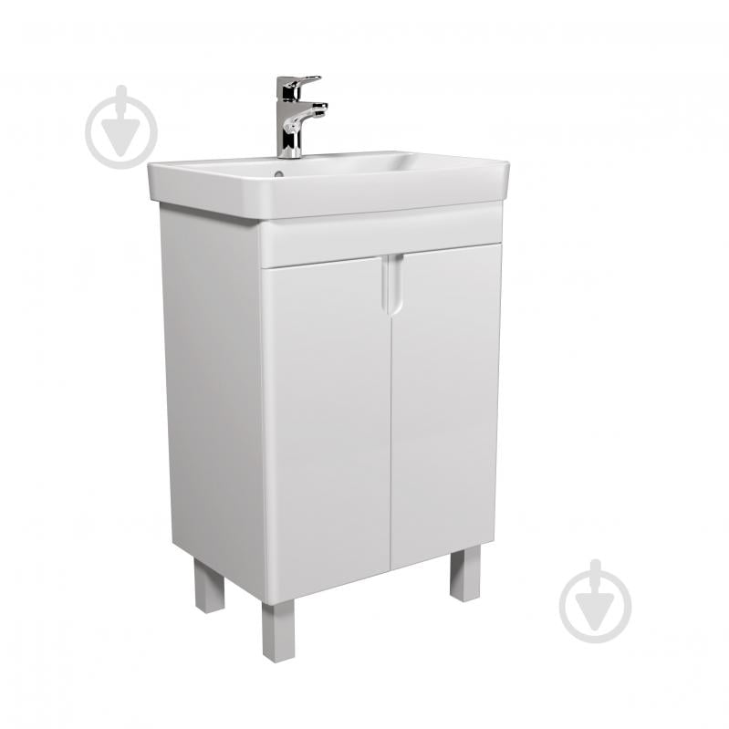 Тумба Мойдодыр напольная/подвесная Simple White 55-U с умывальником River 55 - фото 1 Тумба Мойдодыр напольная/подвесная Simple White 55-U с умывальником River 55 - фото 1