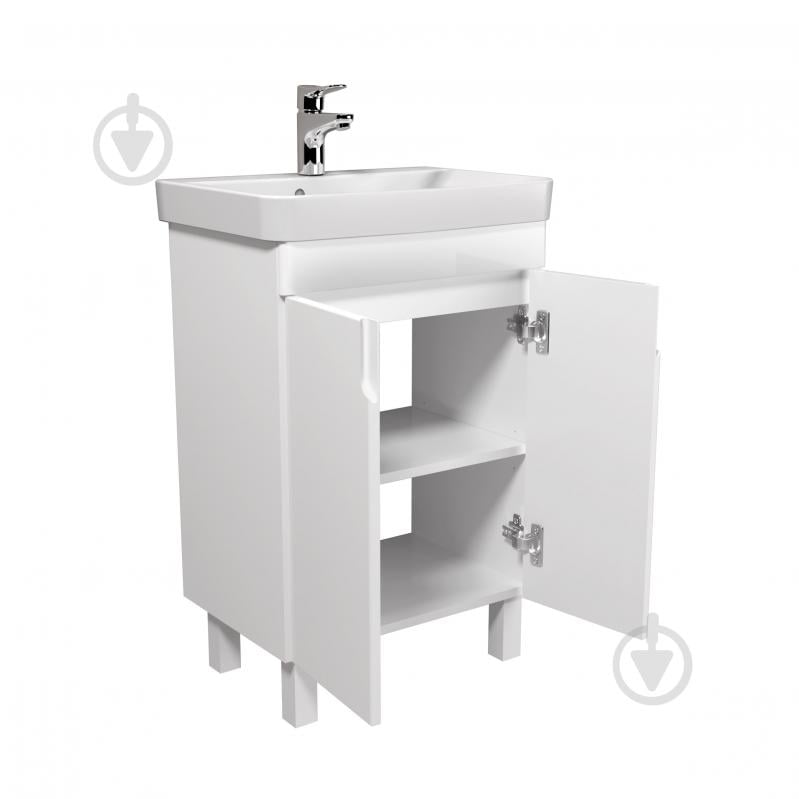 Тумба Мойдодыр напольная/подвесная Simple White 55-U с умывальником River 55 - фото 3 Тумба Мойдодыр напольная/подвесная Simple White 55-U с умывальником River 55 - фото 3