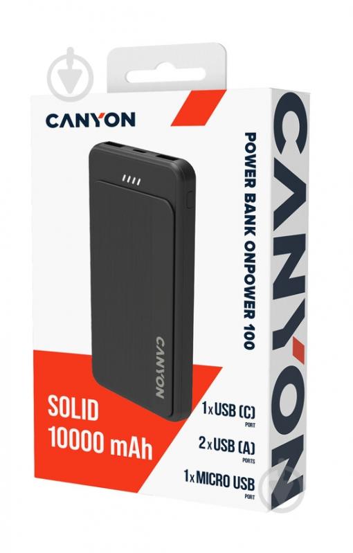 Повербанк Canyon OnPower 100 10000 mAh (CNS-CPB100B) - фото 10 Повербанк Canyon OnPower 100 10000 mAh (CNS-CPB100B) - фото 10