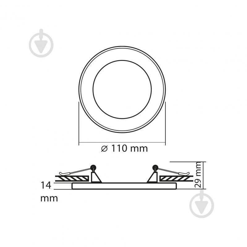 Светильник встраиваемый (Downlight) Videx 6 Вт LED-модуль 5000 / 2700 К белый 27946 - фото 10