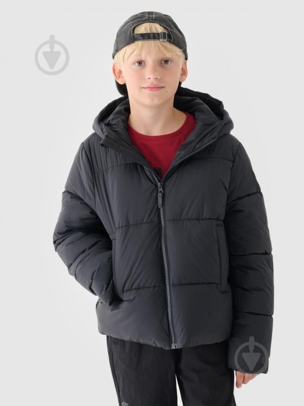 Пуховик для хлопчиків зимовий 4F DOWN JACKET M463 4FJWAW24TDJAM463-20S чорний - фото 1