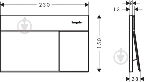 Клавиша для инсталляции Hansgrohe iFRAME ELEMENT E черный хром 66003340 - фото 2