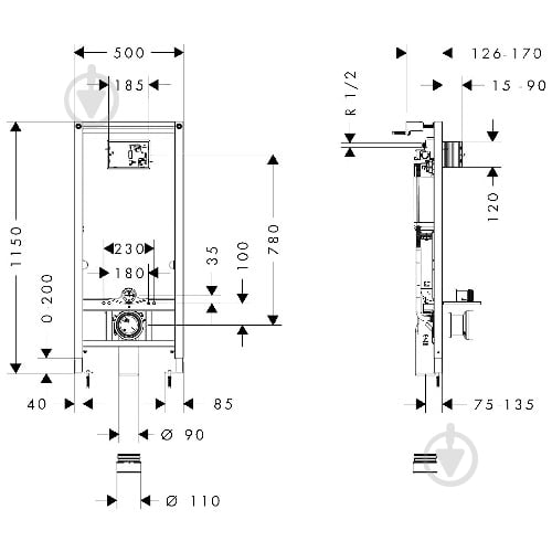 Инсталляция для унитаза Hansgrohe iFRAME 01022180 - фото 2