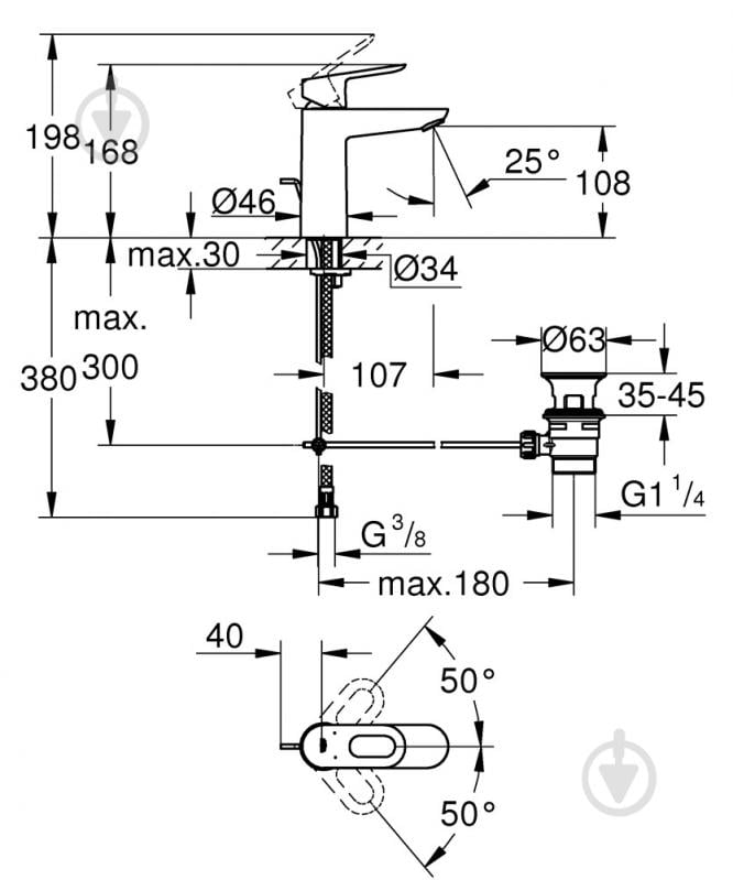 Смеситель для умывальника Grohe BauLoop M-Size 23762000 - фото 2